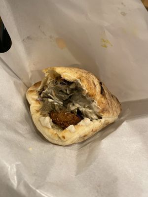 Regular size falafel sandwich with kale at Falafel Brothers - Shibuya in Tokyo