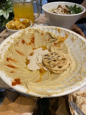 Regular hummus  at Falafel Brothers - Shibuya in Tokyo