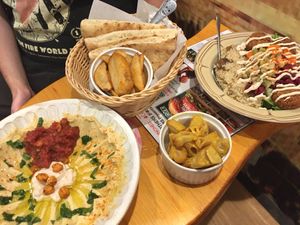 Falafel bowl and Hummus bowl at Falafel Brothers - Shibuya in Tokyo