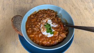 veganes Linsengulasch 🤤 at Plan B Boulderhalle in Jena