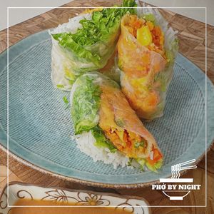 Vegetarian Summer Rolls with Peanut Sauce at Pho By Night Ottawa in Ottawa