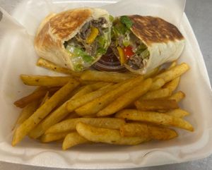 Vegan Grilled steak Philly Wrap at Yes It's Fresh in Cleveland
