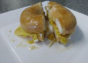 Vegan Egg & Cheese Bagel with Maple 🍁 at Yes It's Fresh in Cleveland