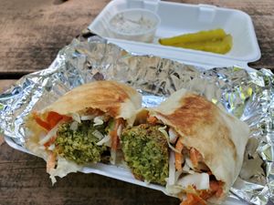 Grilled falafel wrap w/ ranch at Yes It's Fresh in Cleveland