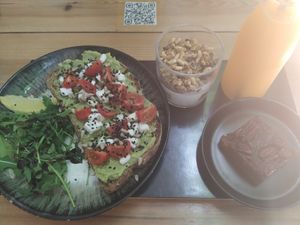 Vegan brunch at selva. (A coffee is missing on the photo but also included on the vegan brunch). at Selva in Lisbon