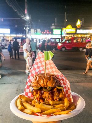 VFC vegan fried chicken burger.. EPIC at Bootlegger in Phuket