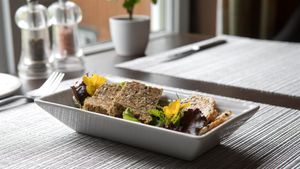 The veggie pâté, served with crackers.  at Spa Eastman Restaurant in Eastman