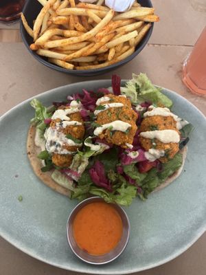 red lentil kofte   at Three Little Birds in Sagres