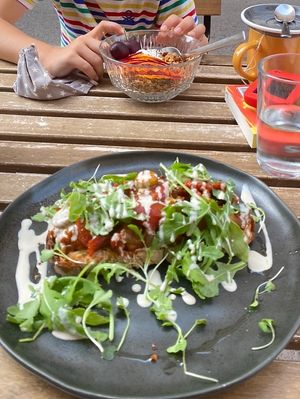 Granola bowl & vegan tostada  at Blackbird in Valencia