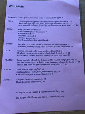   at Williams Eatery in Auckland