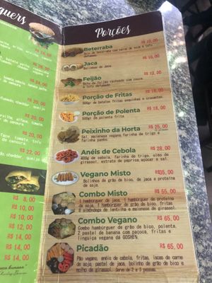 Cardápio porções  at Taberna 32 in Porto Alegre