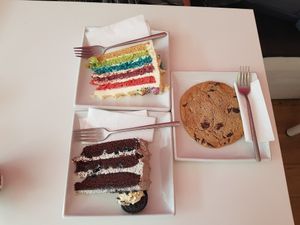 Vegan oreo cake, rainbow cake and vegan cookies. All were delicious and really cheap at Cloud 9 in Brighton