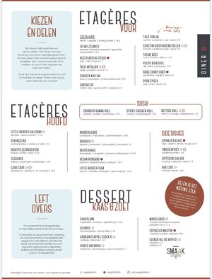 Menu  at Lokaal1650 in Den Bosch