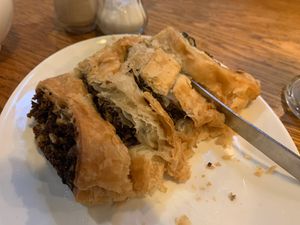 Vegan sausage roll at The Boathouse Tea Room in Pembroke