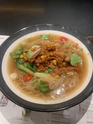 Vegan teriyaki “chicken” ramen     #Veganuary at LHR - Wagamama - T3 in West London