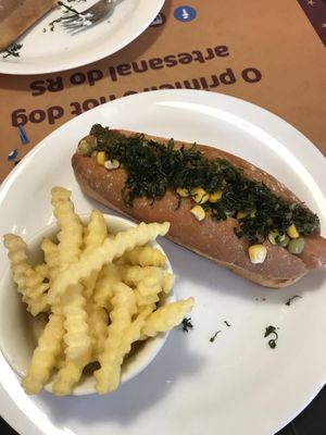 Hot dog com salsicha de soja  at Pugg Hot Dog in Porto Alegre
