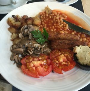 vegan breakfast at Alpine Coffee Shop and Gallery in Betws-y-coed