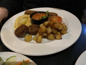 Cooked breakfast   at Alpine Coffee Shop and Gallery in Betws-y-coed