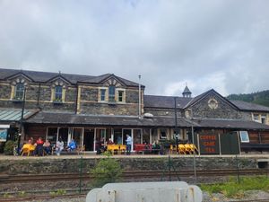 Alpine Coffee Shop and Gallery Outdoor Seating at Alpine Coffee Shop and Gallery in Betws-y-coed