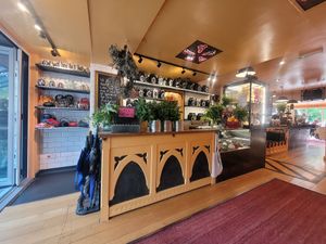 Alpine Coffee Shop and Gallery Inside at Alpine Coffee Shop and Gallery in Betws-y-coed