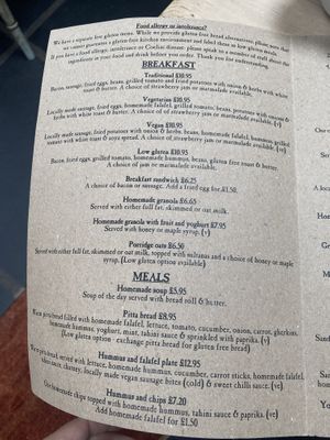 Menu  at Alpine Coffee Shop and Gallery in Betws-y-coed