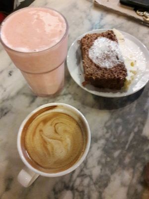 Chocolate & Coconut Cake! at Alpine Coffee Shop and Gallery in Betws-y-coed