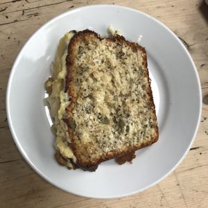 Almond and seeds loaf cake at Alpine Coffee Shop and Gallery in Betws-y-coed