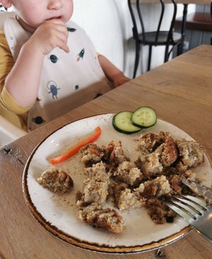 The small vegan ate most of the veggies before I managed to take a picture! at Farmer's Bistro in Fludir