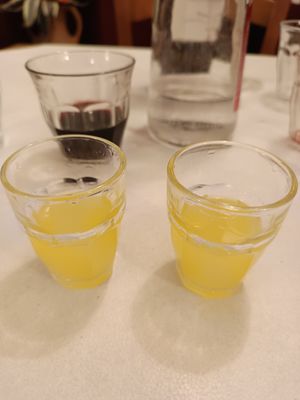 Liquore al mandarino homemade. Spettacolare at La Locanda di Lo in Finale Ligure