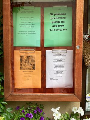 Menükarte at La Locanda di Lo in Finale Ligure