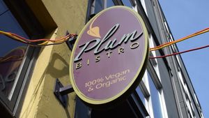 sign at Plum Bistro in Seattle