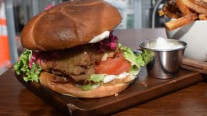 fried chickn sandwich at Plum Bistro in Seattle