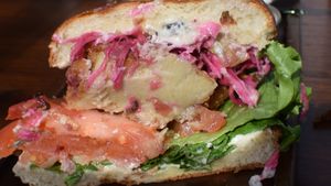 fried chickn sandwich at Plum Bistro in Seattle