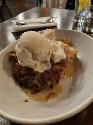 New Orleans Inspired Bread Pudding a la Mode at Plum Bistro in Seattle