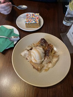 carrot cake and bread pudding  at Plum Bistro in Seattle