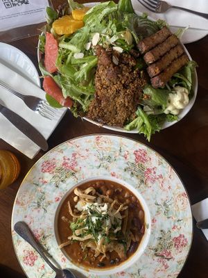 Chili and Salad  at Plum Bistro in Seattle