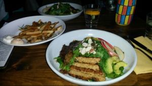 mama africa salad and fries :-P at Plum Bistro in Seattle