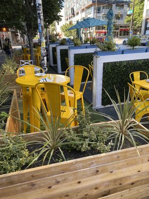 Outdoor seating  at Plum Bistro in Seattle