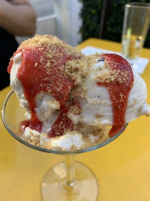 Loaded vanilla ice cream   at Plum Bistro in Seattle