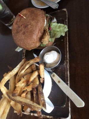 Black pepper burger  at Plum Bistro in Seattle