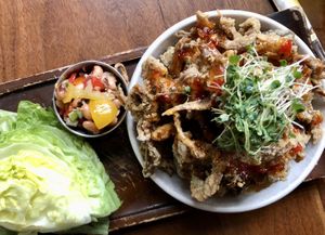 Lettuce mushroom wraps  at Plum Bistro in Seattle