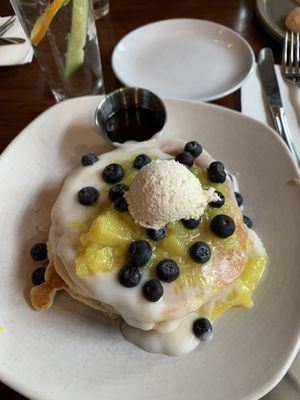 blueberry citrus pancakes  at Plum Bistro in Seattle