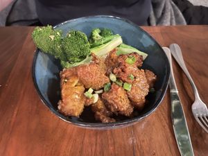 General Tso’s cauliflower   at Plum Bistro in Seattle