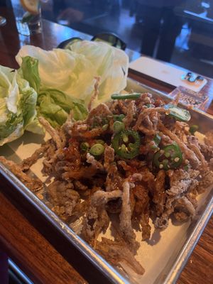 Oyster mushroom lettuce wraps  at Plum Bistro in Seattle