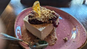 AMAZING cheesecake -- super texture and taste at Plum Bistro in Seattle