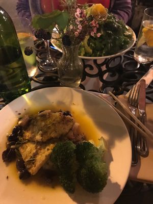 Tempeh Vermouth (front) & kale salad (back)  at Plum Bistro in Seattle