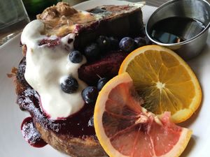 Citrus Blueberry French Toast at Plum Bistro in Seattle