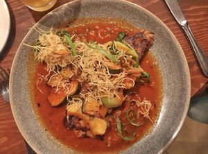 Ginger fish plate at Plum Bistro in Seattle