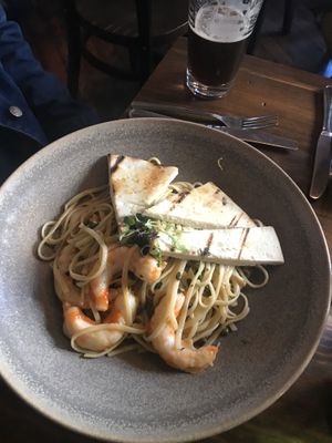 Shrimp pasta at Plum Bistro in Seattle