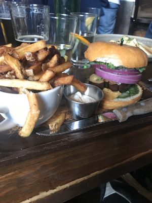 Mushroom burger at Plum Bistro in Seattle